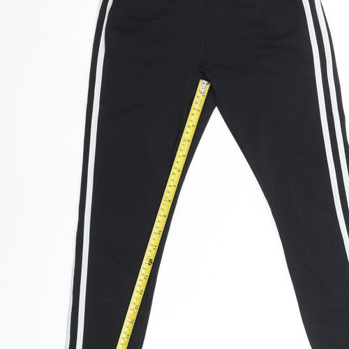 Gaiam Womens Black Ankle Leggings S Side Stripe Yoga Activewear