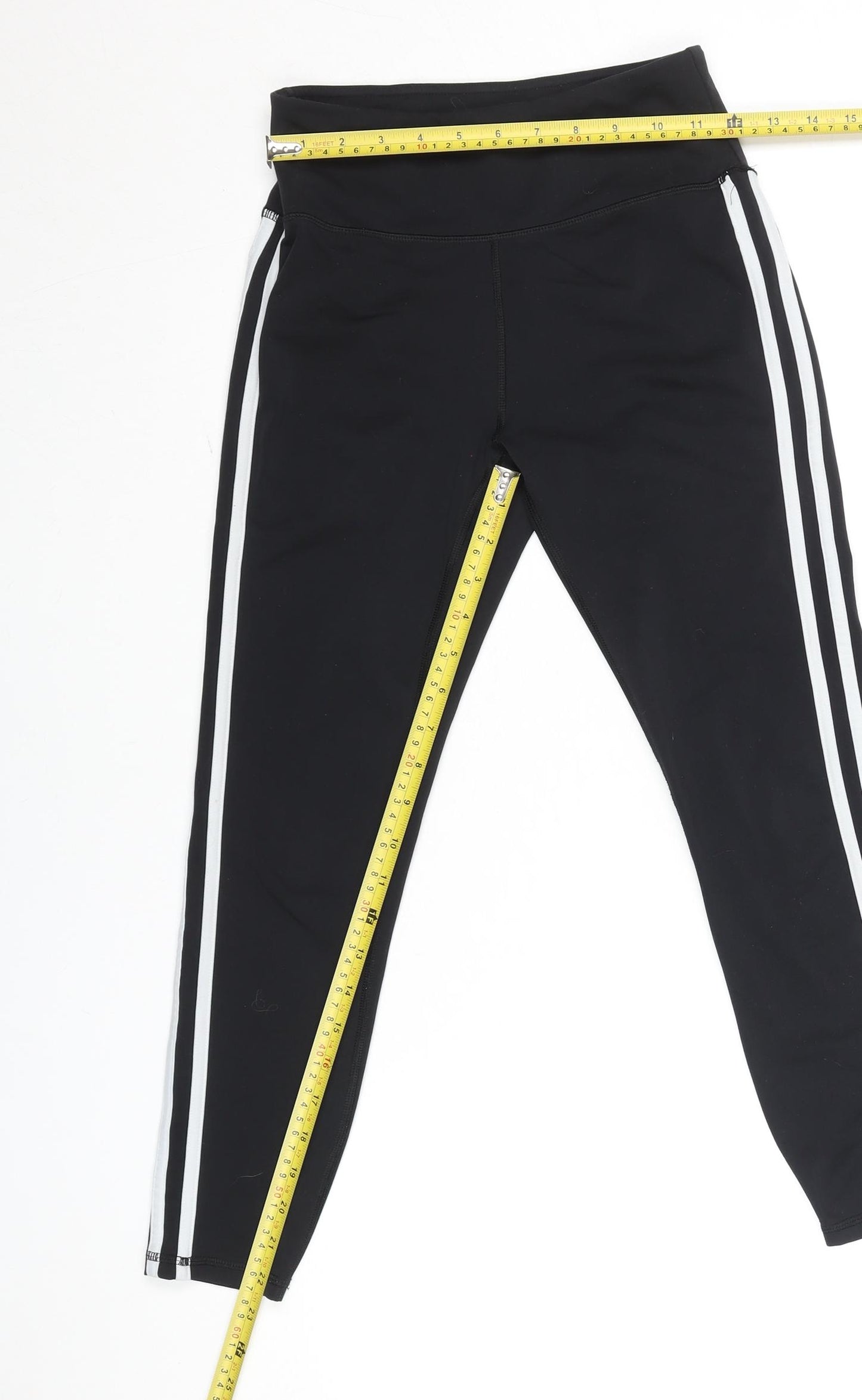 Gaiam Womens Black Ankle Leggings S Side Stripe Yoga Activewear