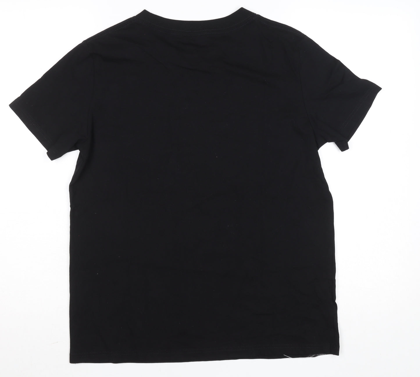 TH Mens Black L Funny Retro Graphic Print Cotton T-Shirt
