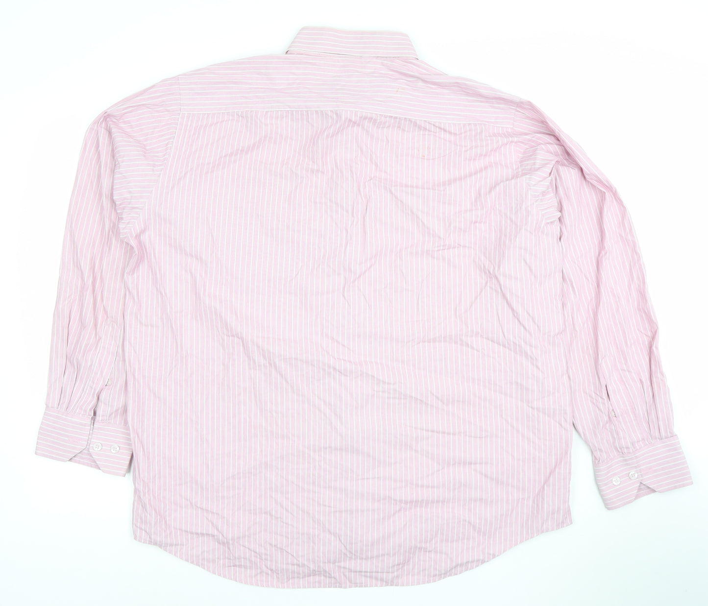 Hoofly Henry Men's Pink Striped Button-Up Shirt Size 18in Classic Fit
