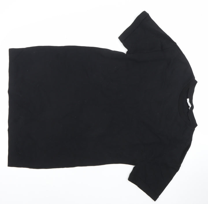 Zara Trafaluc Women's Black Cotton Blend Short Sleeve Basic T-Shirt Size S