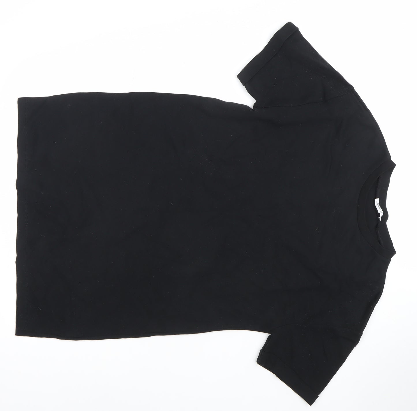 Zara Trafaluc Women's Black Cotton Blend Short Sleeve Basic T-Shirt Size S