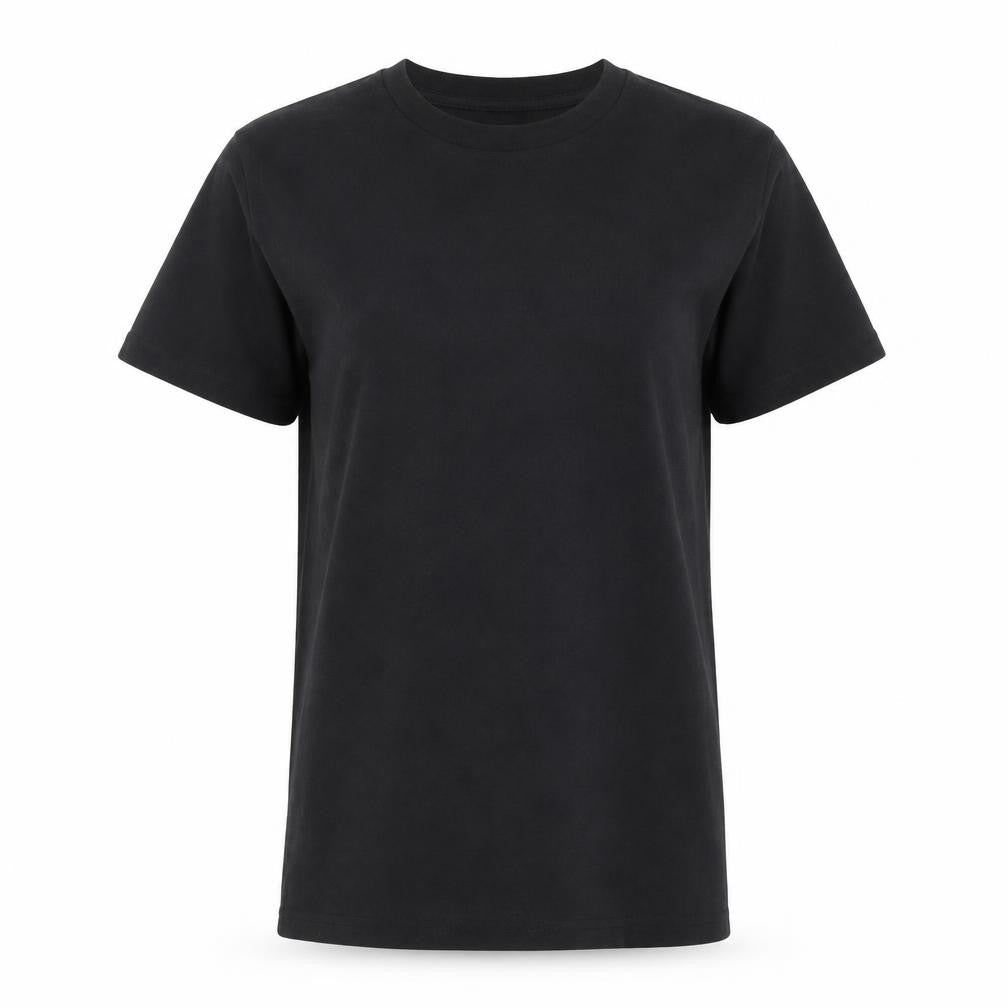 Front view of Zara Trafaluc Women's Black Cotton Blend Short Sleeve Basic T-Shirt, size S