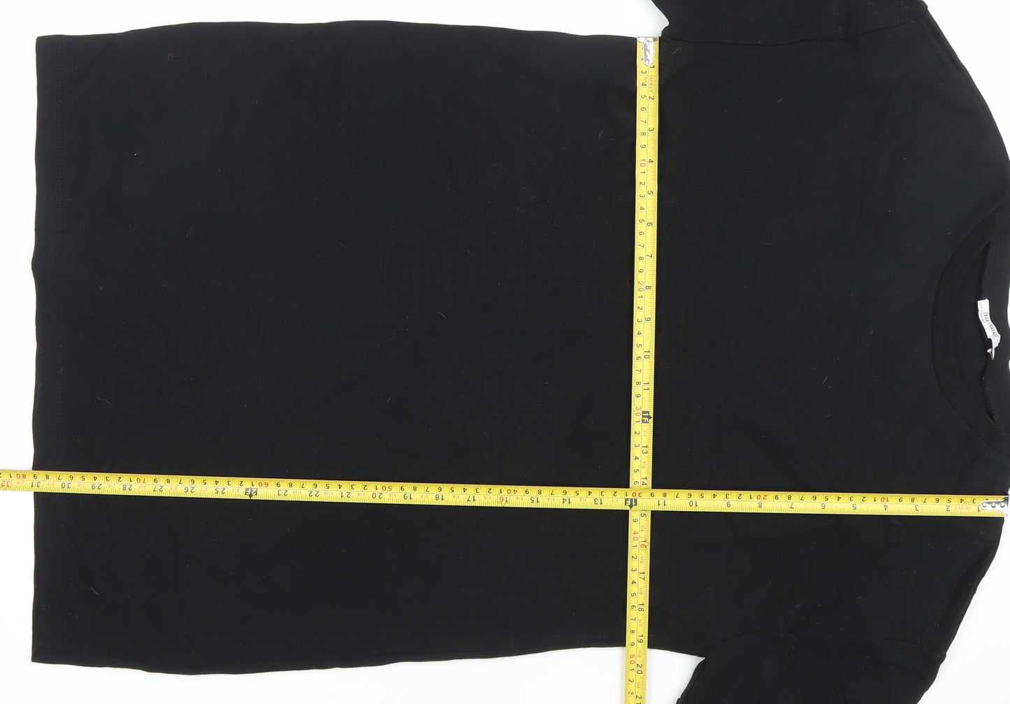 Zara Trafaluc Women's Black Cotton Blend Short Sleeve Basic T-Shirt Size S