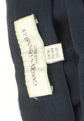 Carolyn Donnelly The Edit Women's Blue Viscose Straight Trousers UK 16