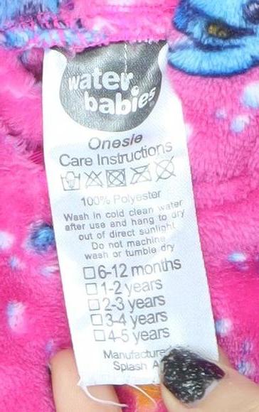 Water Babies Girls Pink Whale Fleece Jumpsuit 2-3 Years Hooded Zip Up