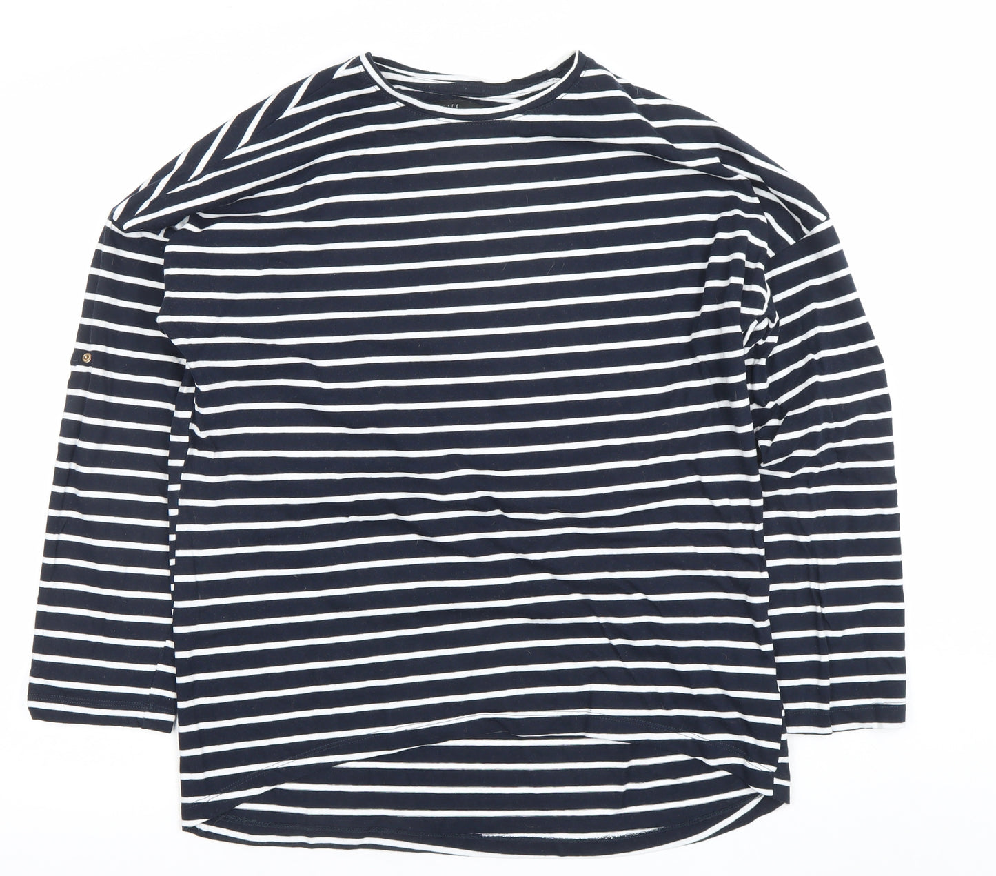 Mohito Women's Blue Striped Long Sleeve Cotton Jersey Top Size M