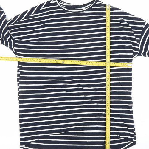 Mohito Women's Blue Striped Long Sleeve Cotton Jersey Top Size M