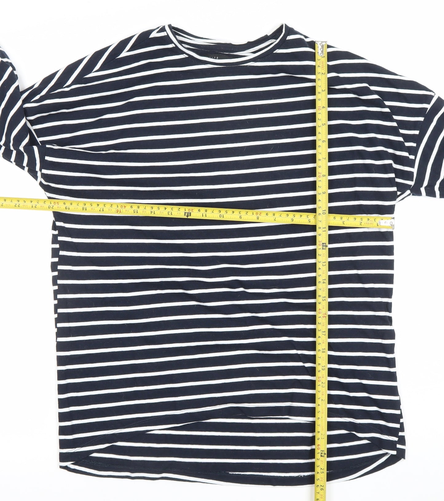 Mohito Women's Blue Striped Long Sleeve Cotton Jersey Top Size M