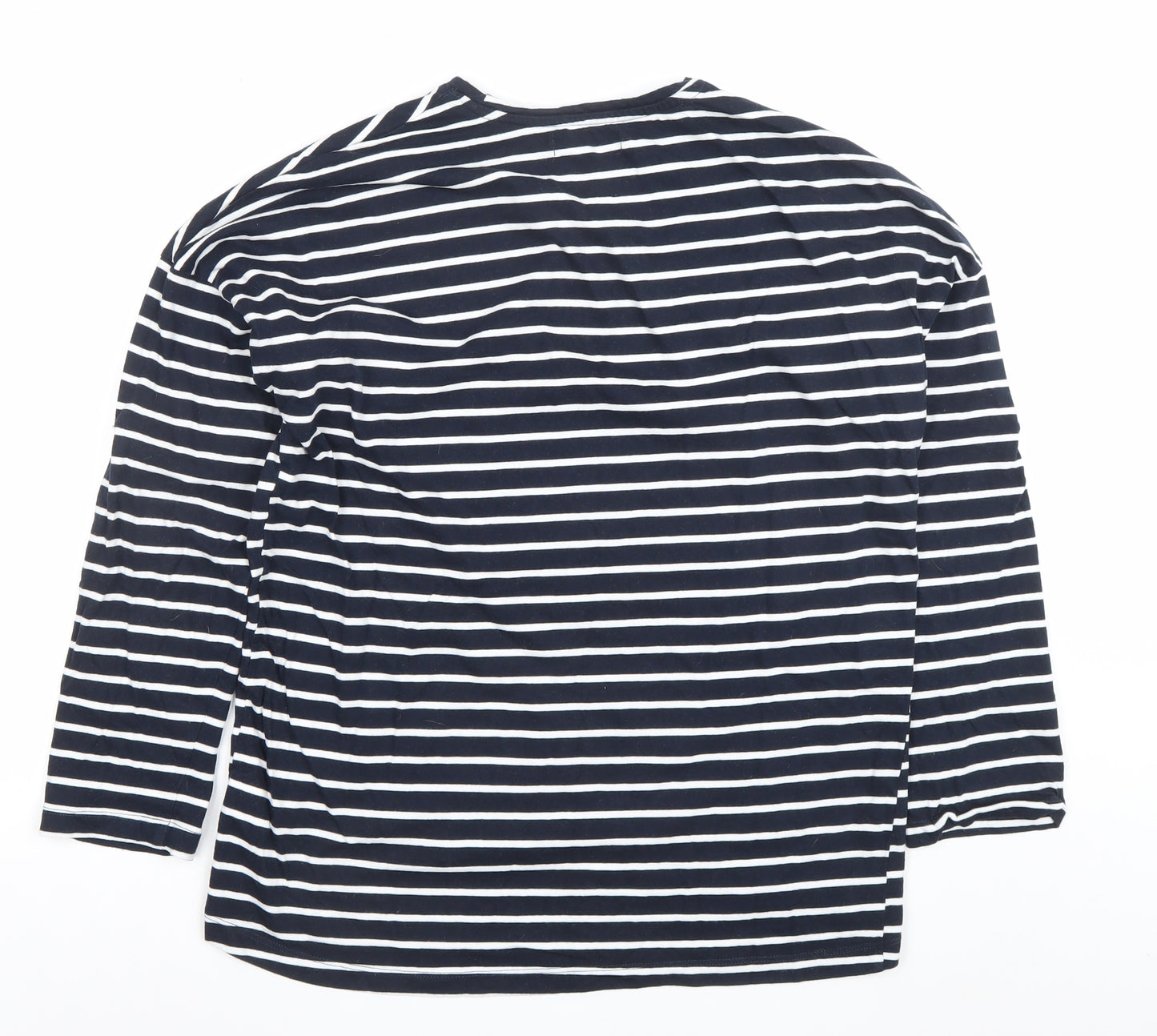 Mohito Women's Blue Striped Long Sleeve Cotton Jersey Top Size M