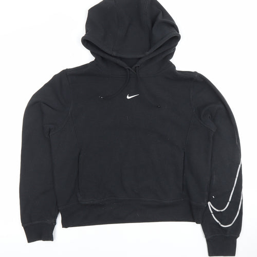Nike Womens Black Small Pullover Hoodie with Reflective Logo