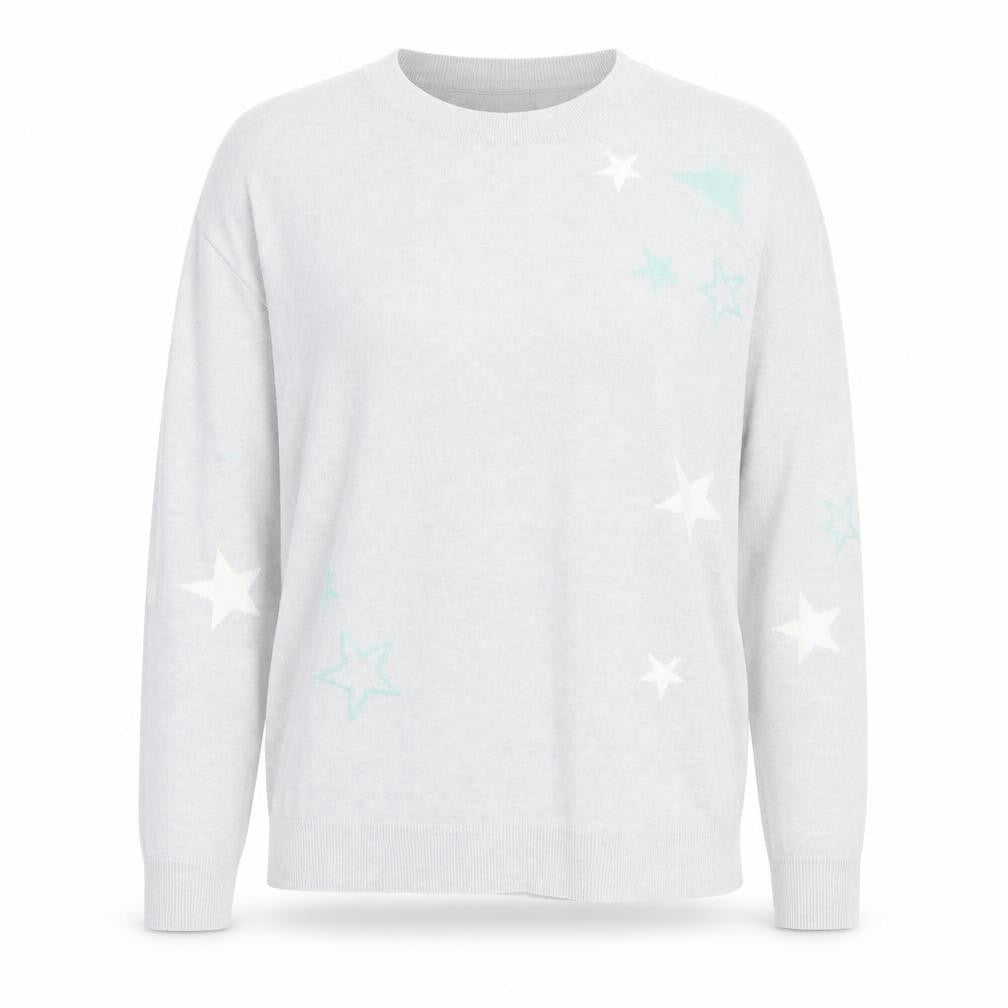 Dunnes Women’s Grey Star Print Crew Neck Knit Jumper Size M
