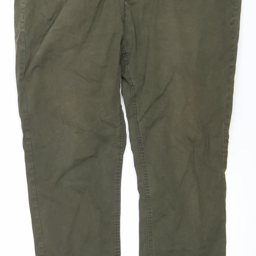 Max Men's Green Slim Fit 5-Pocket Chino Trousers Size 40