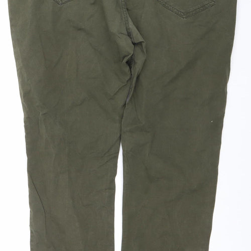 Max Men's Green Slim Fit 5-Pocket Chino Trousers Size 40