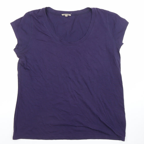 J.Crew Women's Blue L Basic Short Sleeve Scoop Neck T-Shirt
