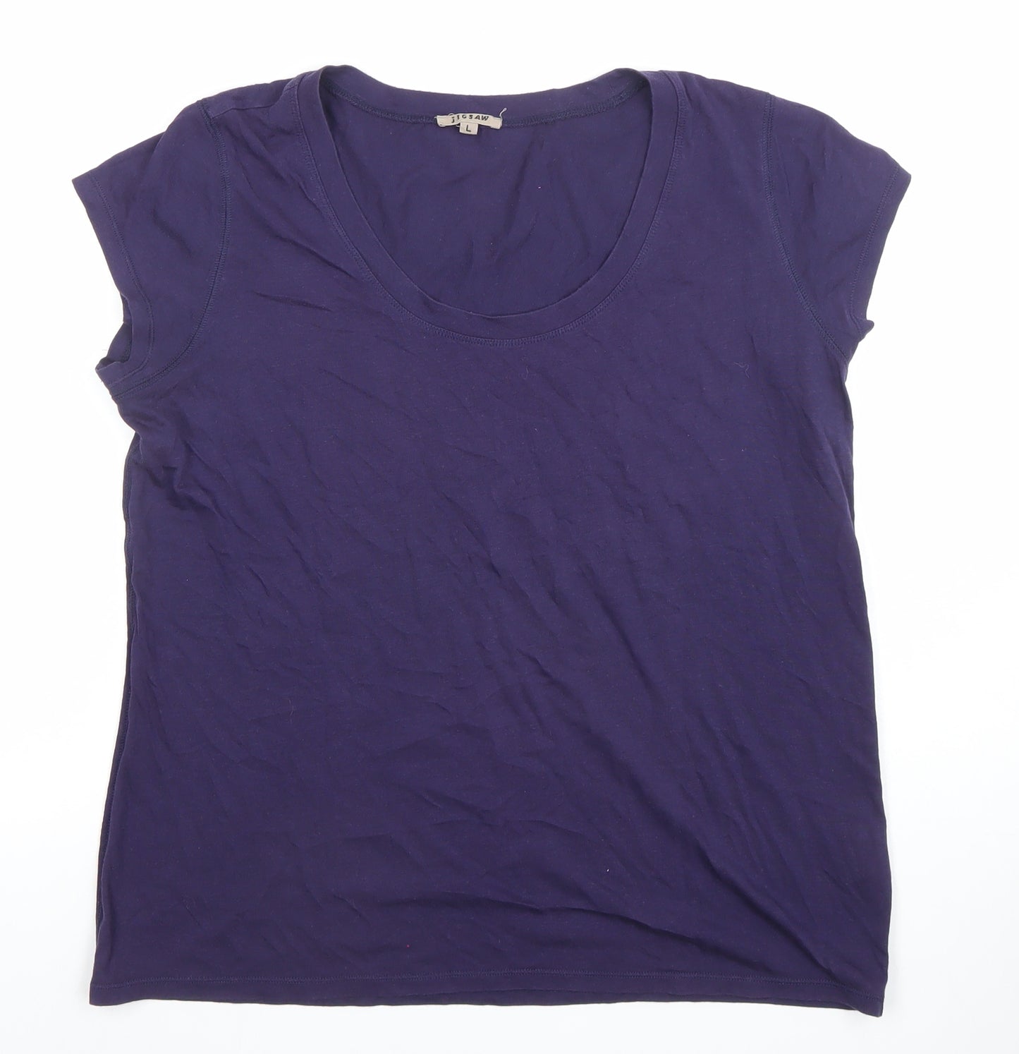 J.Crew Women's Blue L Basic Short Sleeve Scoop Neck T-Shirt