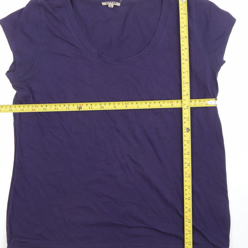 J.Crew Women's Blue L Basic Short Sleeve Scoop Neck T-Shirt