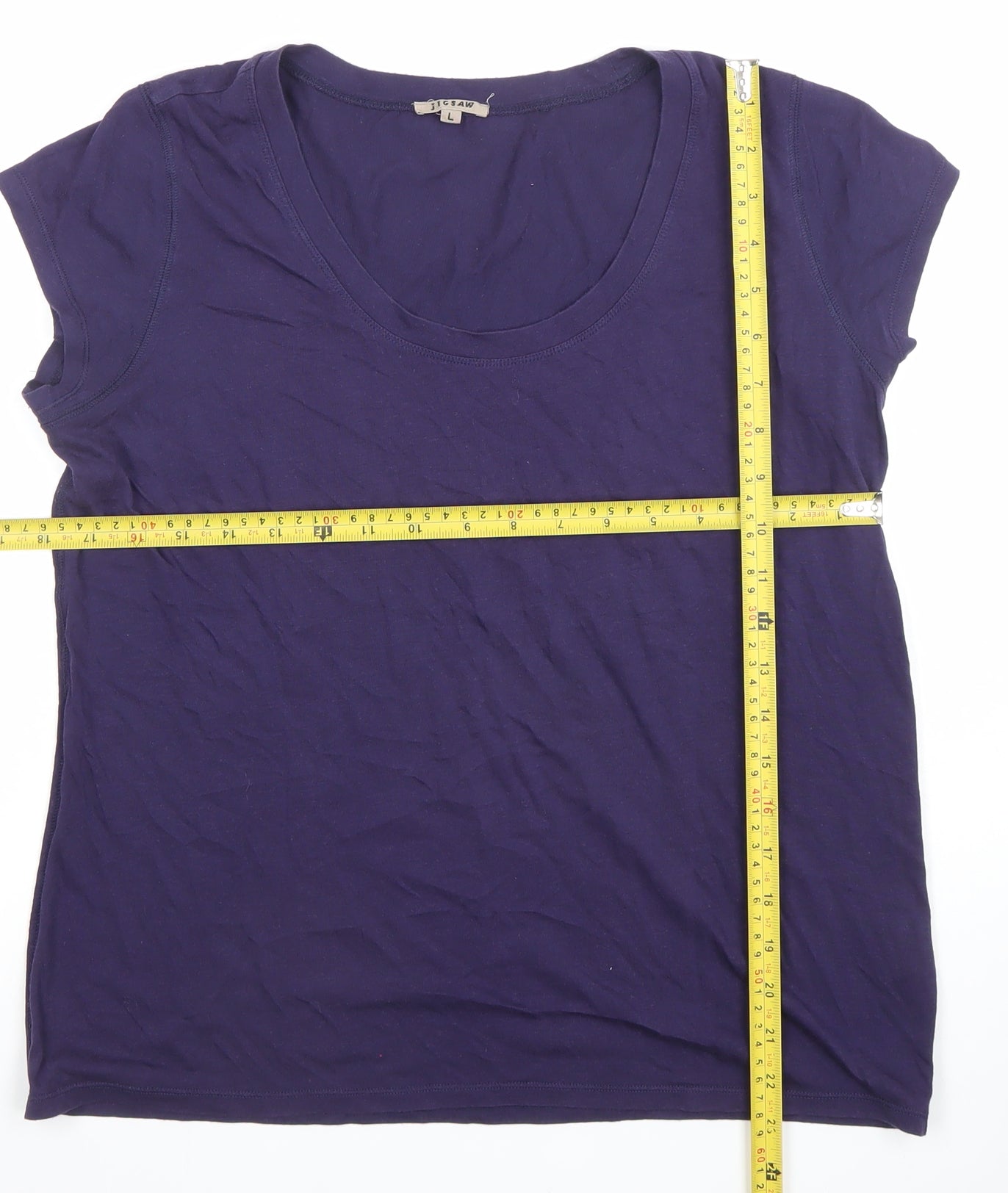 J.Crew Women's Blue L Basic Short Sleeve Scoop Neck T-Shirt