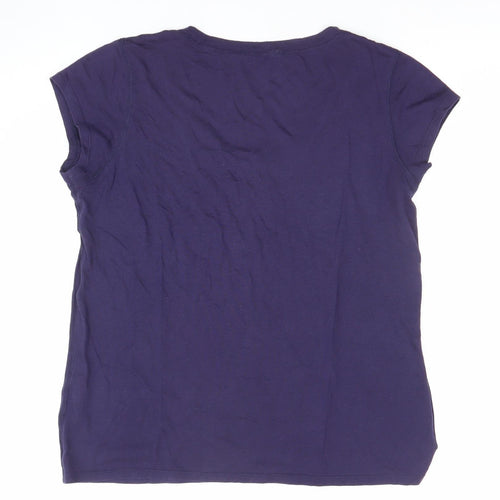 J.Crew Women's Blue L Basic Short Sleeve Scoop Neck T-Shirt
