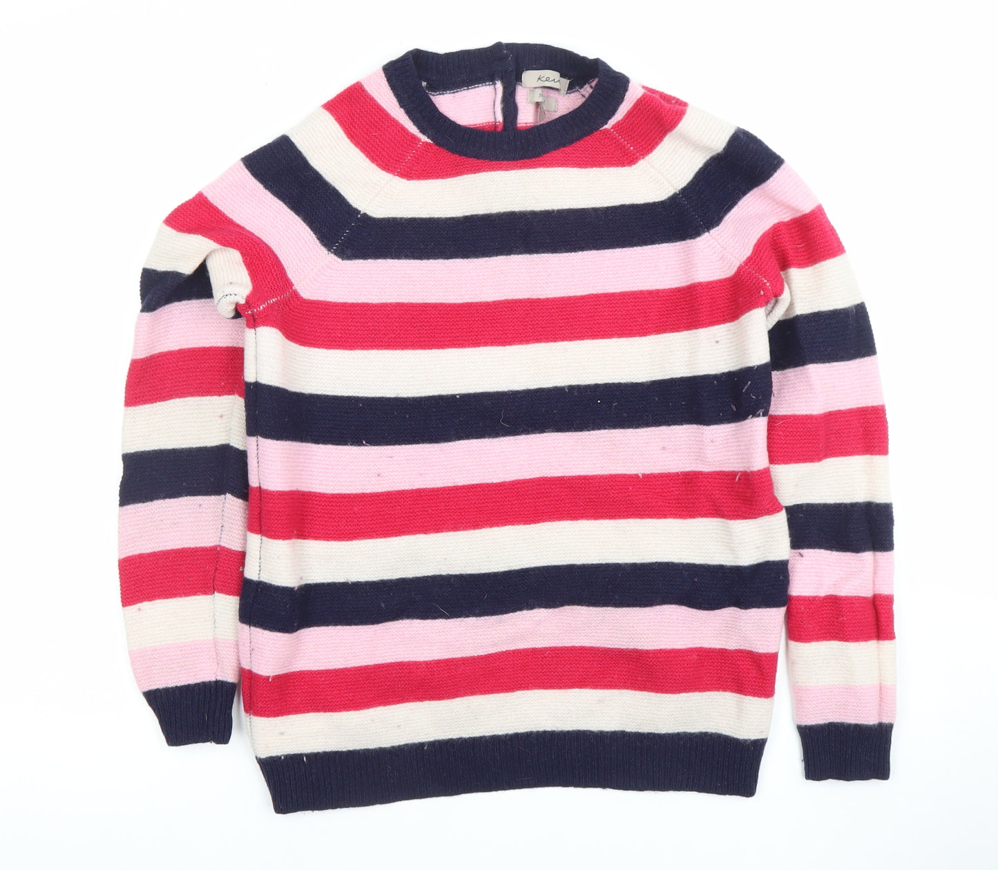 Kew Womens Multicoloured Striped Wool Pullover Jumper L