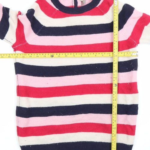 Kew Womens Multicoloured Striped Wool Pullover Jumper L