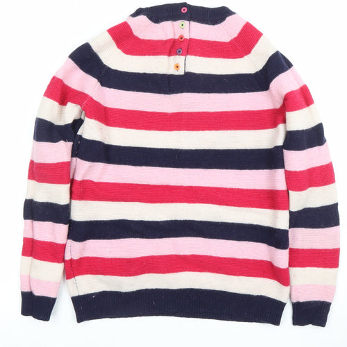 Kew Womens Multicoloured Striped Wool Pullover Jumper L