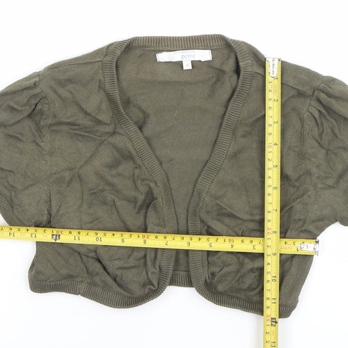 John Rocha Petite Women’s Green Cotton Short Sleeve Open Cardigan Size 12