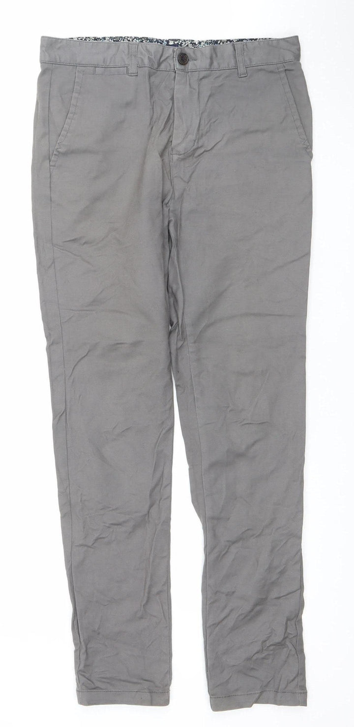 Steel & Jelly Men’s Grey Slim Fit Chino Trousers Size 32R