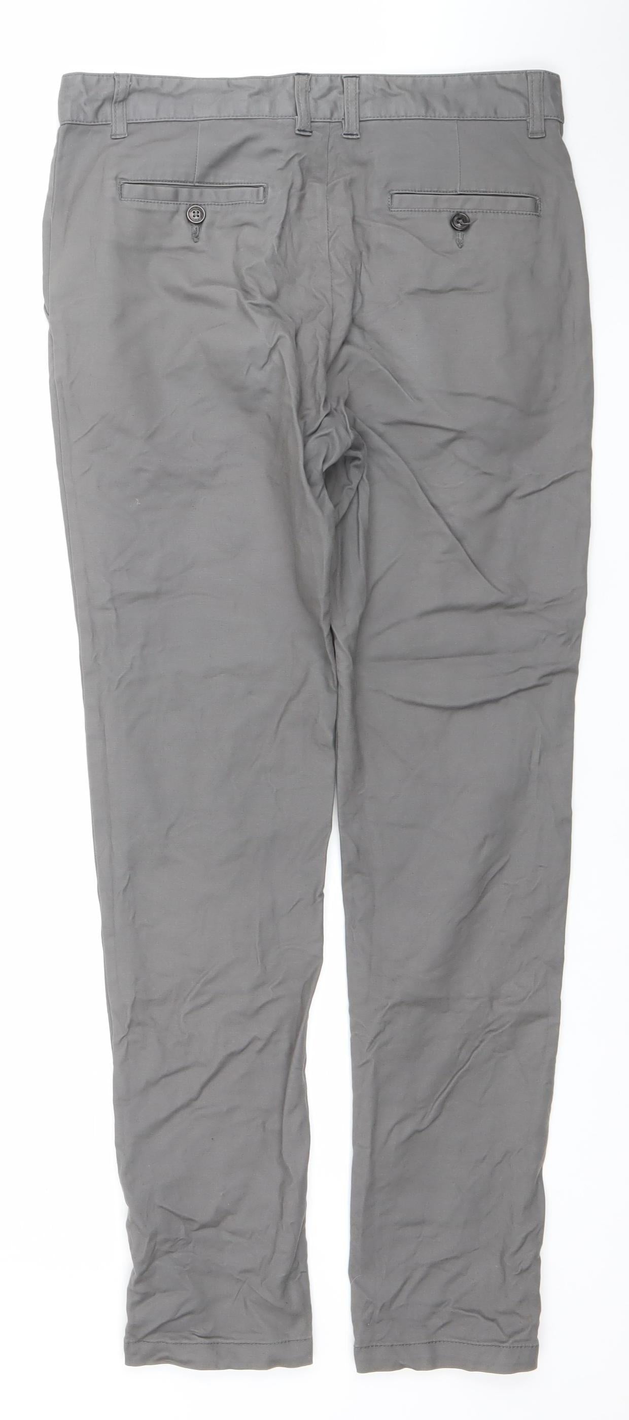Steel & Jelly Men’s Grey Slim Fit Chino Trousers Size 32R