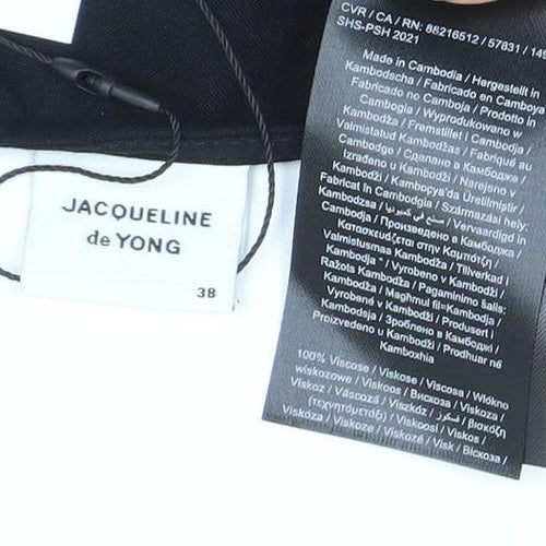 Jacqueline de Yong Women's Black Viscose Knee Length Ruffle Dress - Size 10