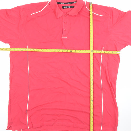 HiPPO Men's Red 2XL Short Sleeve Cotton Polo Shirt