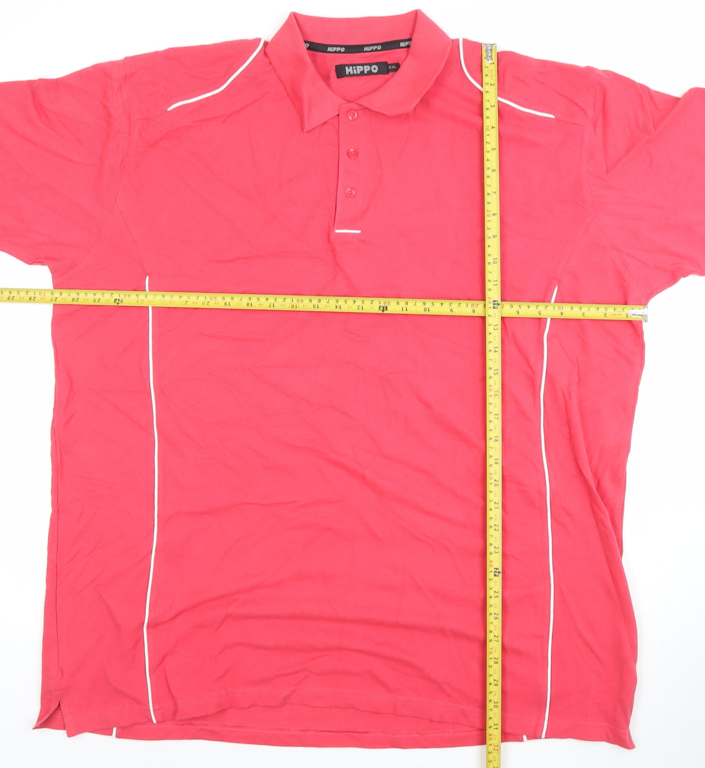 HiPPO Men's Red 2XL Short Sleeve Cotton Polo Shirt