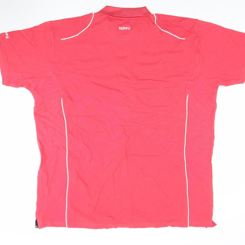HiPPO Men's Red 2XL Short Sleeve Cotton Polo Shirt