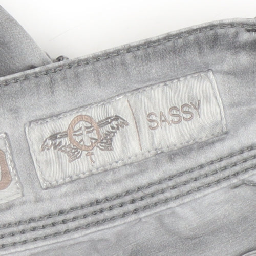 Sassy Womens Grey Size 12 Tapered Jeans Mid Rise Stretch Denim