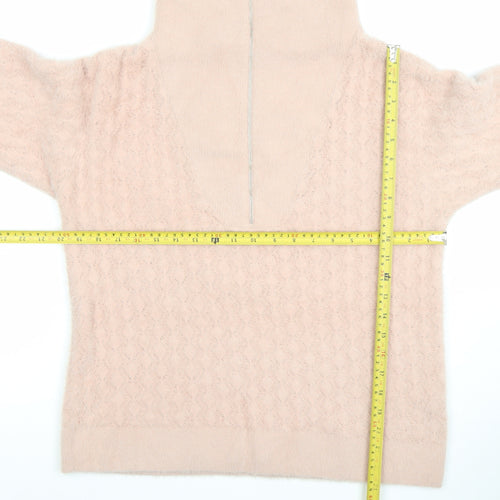 Gallery Women’s Beige Roll Neck Cable-Knit Jumper Size L