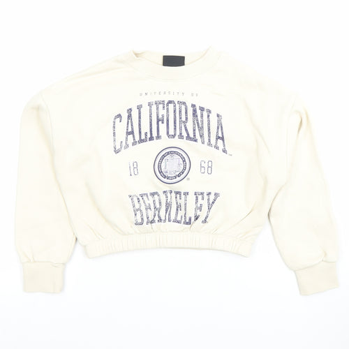 S2N GEN Girls Beige California Graphic Pullover Sweatshirt Size M