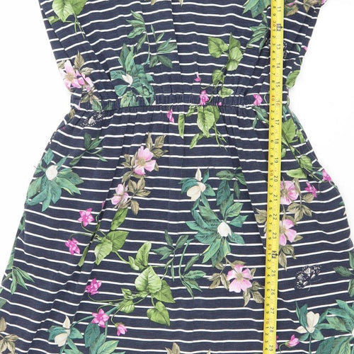 Joules Womens Multicoloured Floral Stripe Fit & Flare Dress Size 8