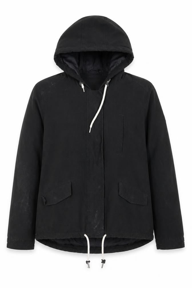 Front view of Only women’s black hooded parka jacket, size L