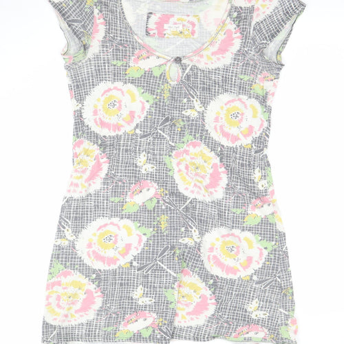 White Stuff Women's Multicoloured Floral Cotton Shift Dress Size 10