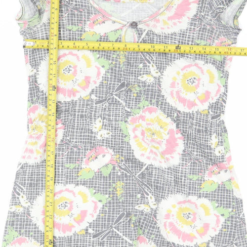 White Stuff Women's Multicoloured Floral Cotton Shift Dress Size 10