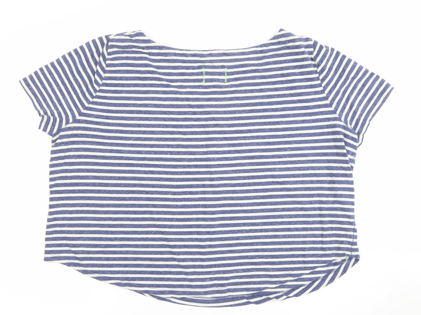 Superdry Womens Blue Striped Cotton T-Shirt Medium Short Sleeve Casual Top
