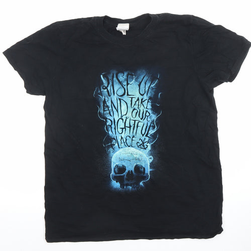 Harry Potter Men’s Black Medium Graphic Skull T-Shirt Cotton