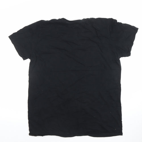 Harry Potter Men’s Black Medium Graphic Skull T-Shirt Cotton