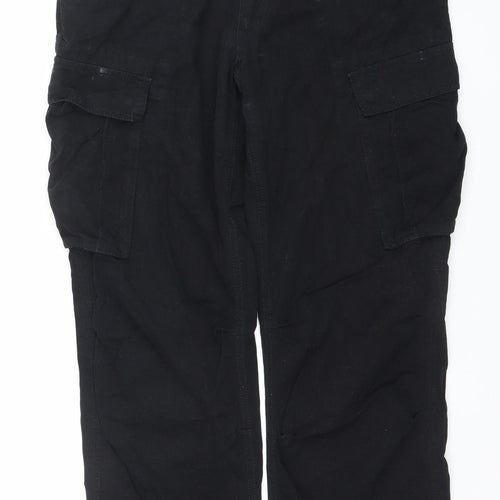 Shine Original Men's Black Cargo Trousers W36 L32 Regular Fit Cotton