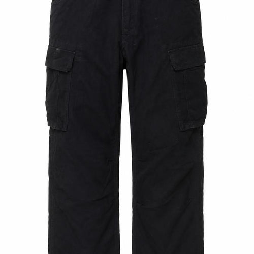 Shine Original Men's Black Cargo Trousers W36 L32 Regular Fit Cotton