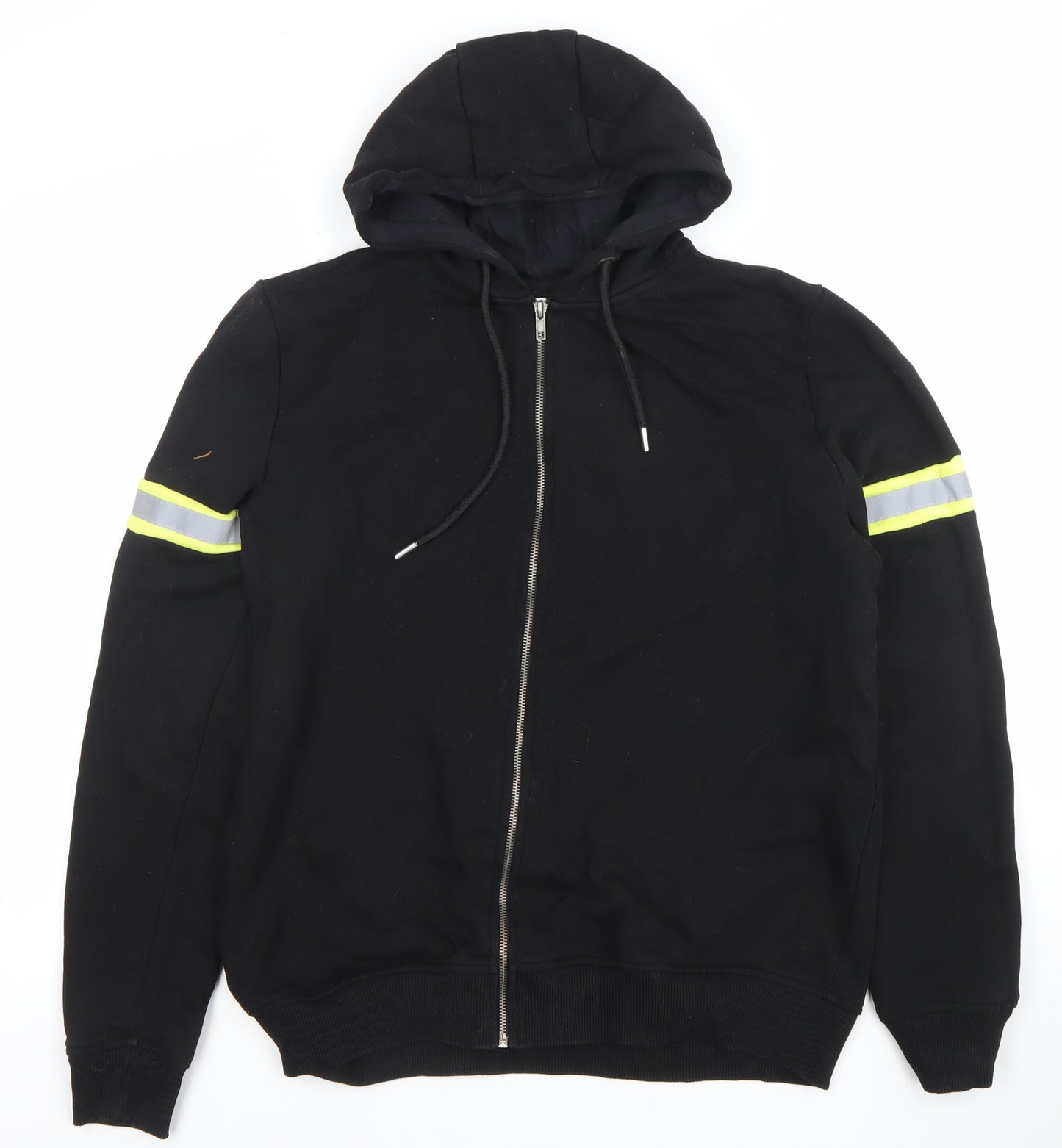 Paul Galvin Mens Black Full Zip Reflective Hoodie Size M