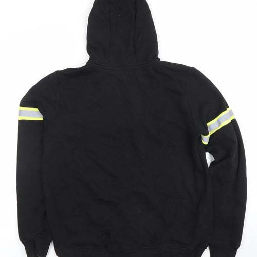 Paul Galvin Mens Black Full Zip Reflective Hoodie Size M