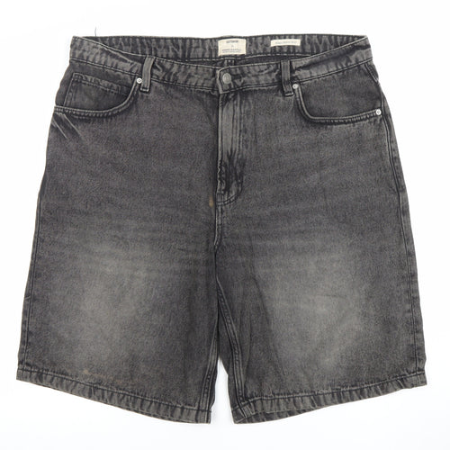 Cotton On Men’s Grey Denim Stone Wash Shorts Size 36 Regular Fit