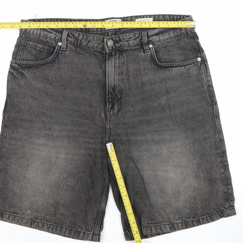 Cotton On Men’s Grey Denim Stone Wash Shorts Size 36 Regular Fit