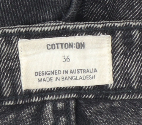 Cotton On Men’s Grey Denim Stone Wash Shorts Size 36 Regular Fit